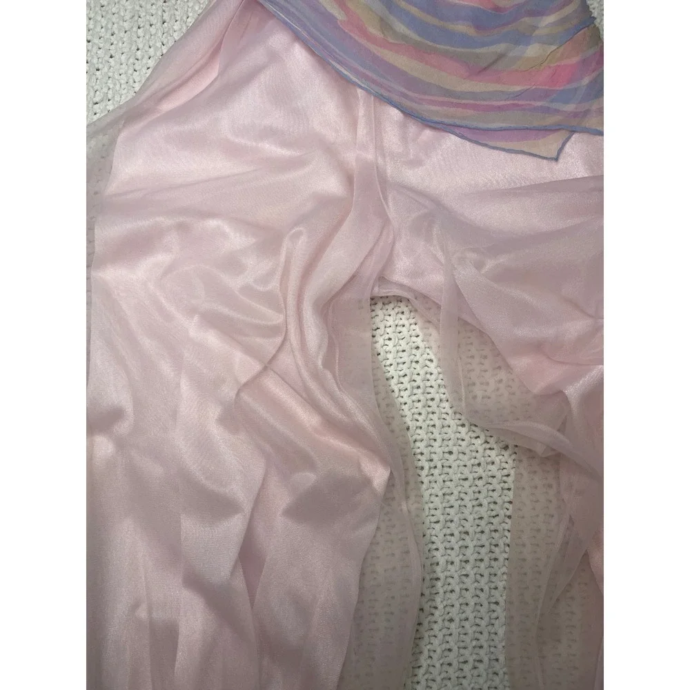 VTG 1pc Disney Aladdin Jasmine Jumpsuit Costume Pink Girls Sz8 PJ's Harem Pants